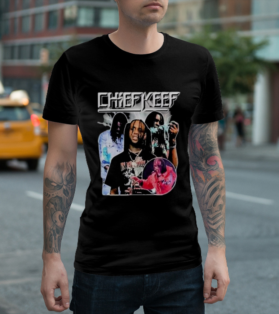 Chief Keef Collage Smoke and Red T-Shirt
