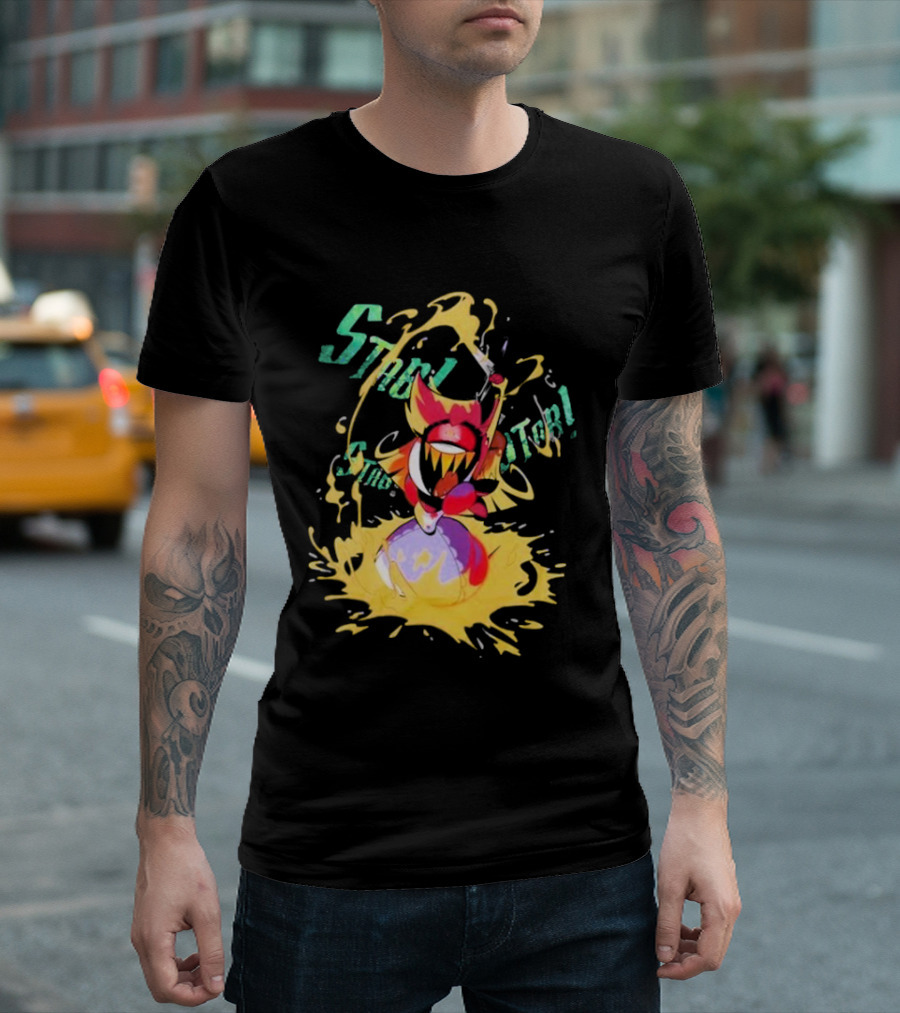 Hazbin Hotel Niffty Stop The Elevator Gold Glitter T-Shirt