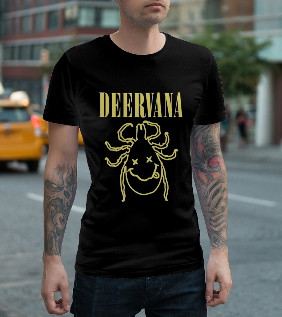 Deer Tick Deervana Nirvana Smile Face T-Shirt