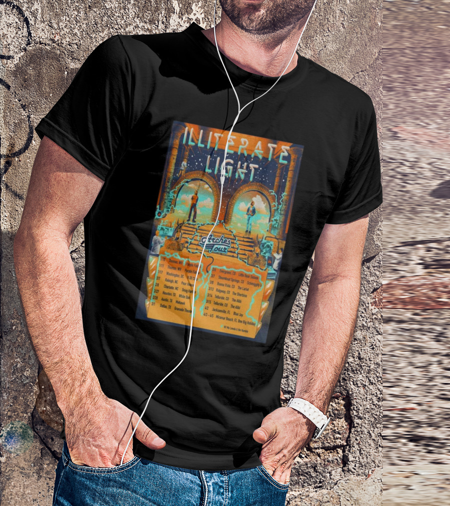 Illiterate Light Arches Tour 2025 Concert Dates And Locations T-Shirt