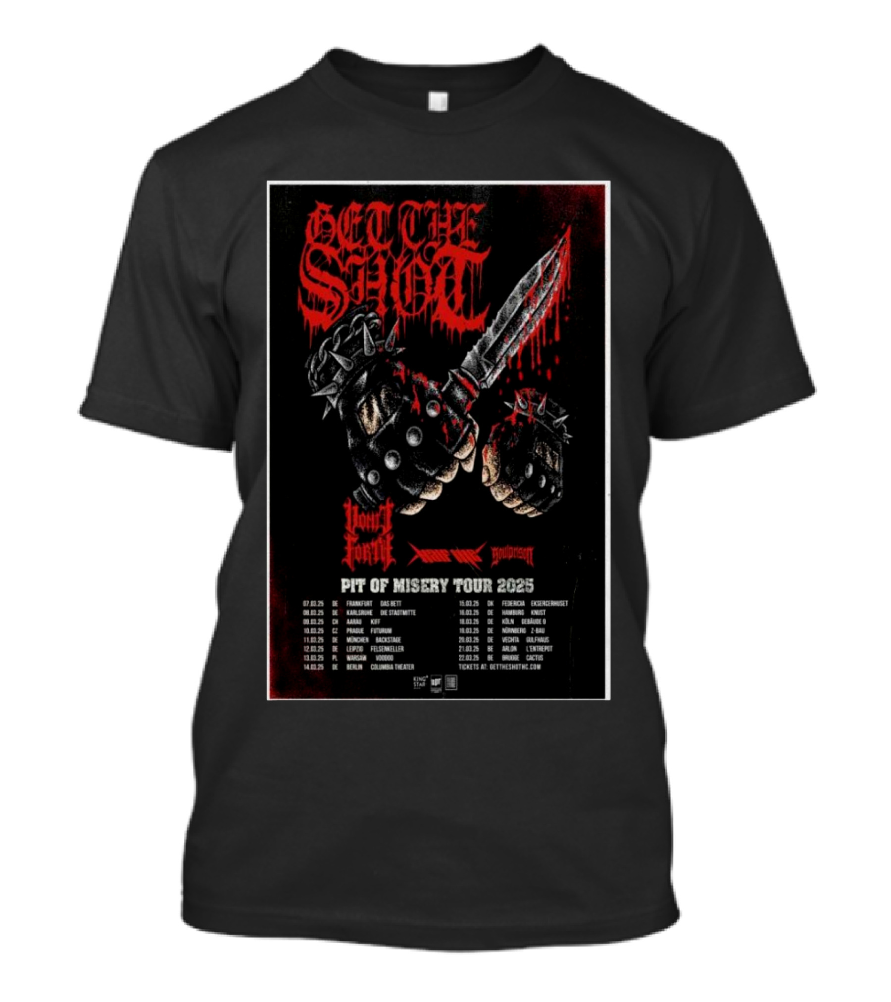 Get The Shot Blood Forge Suicide Kings Pit Of Misery Tour 2025 T-Shirt