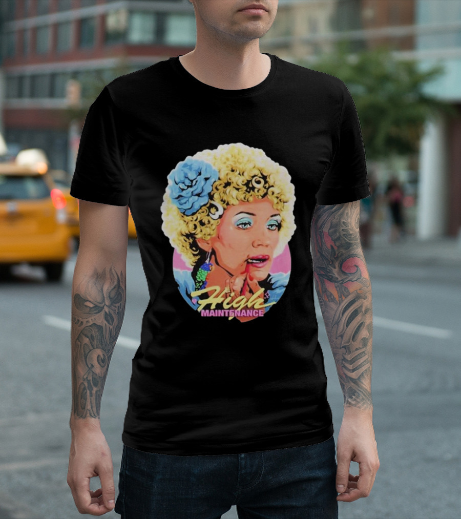 Kath Day-Knight Applying Lipstick High Maintenance T-Shirt