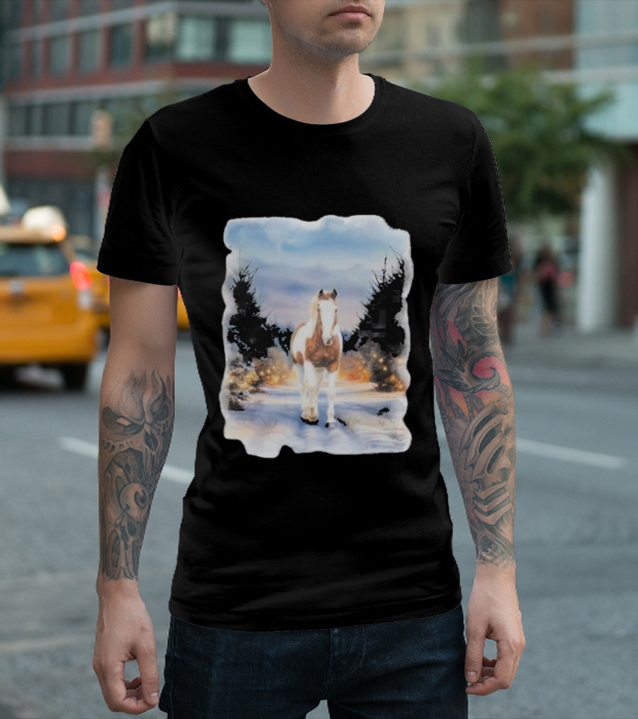 Katie Van Slyke Bo Ho Ho Horse In Winter Wonderland T-Shirt