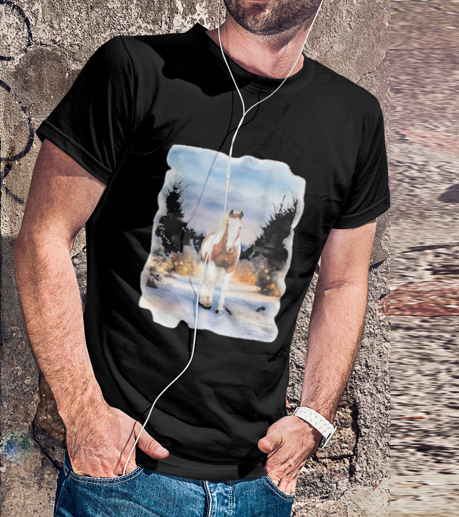 Katie Van Slyke Bo Ho Ho Horse In Winter Wonderland T-Shirt