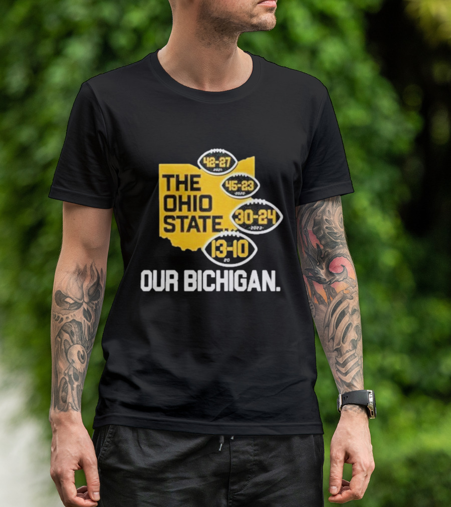 The Ohio State Our Bichigan 42-27 45-23 30-24 13-10 T-Shirt
