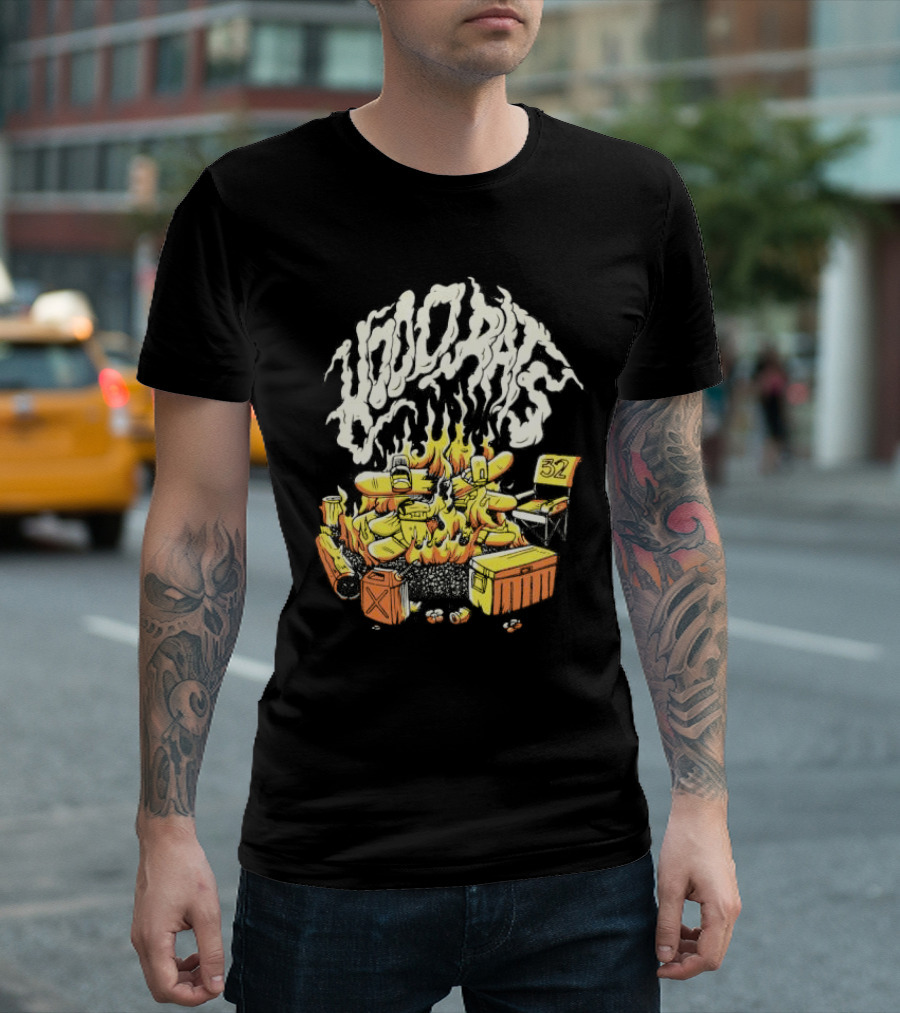 Hood Rats Burning Collection Campfire Skateboarding Thirtytwo T-Shirt