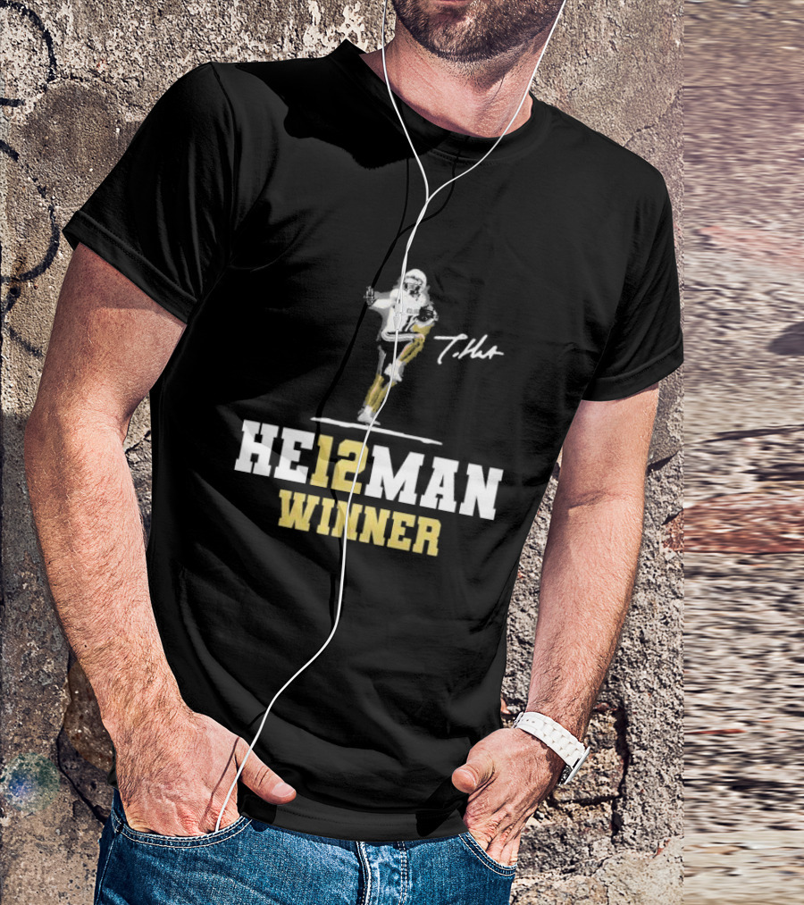 HE12MAN Winner Travis Hunter Signature Football T-Shirt