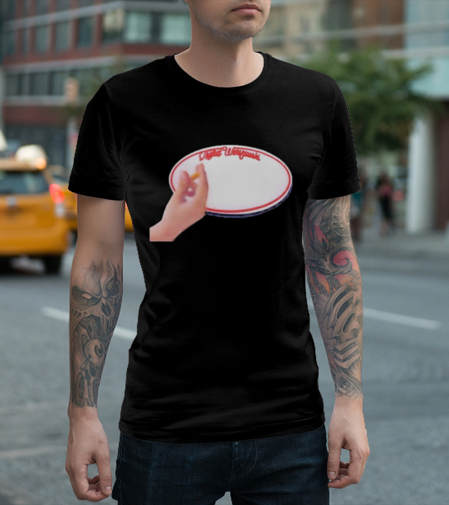 Trójkąt Warszawski White Plate With Hand And Cigarette T-Shirt