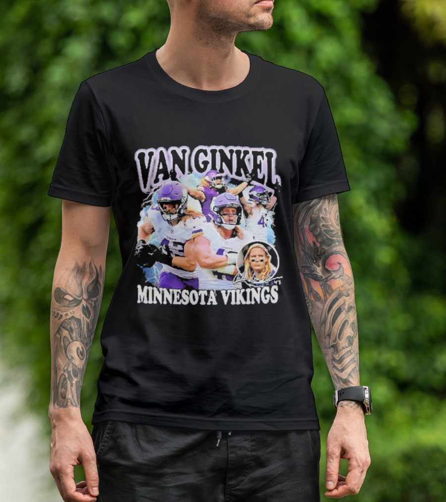 Van Ginkel Minnesota Vikings Football Action Montage T-Shirt