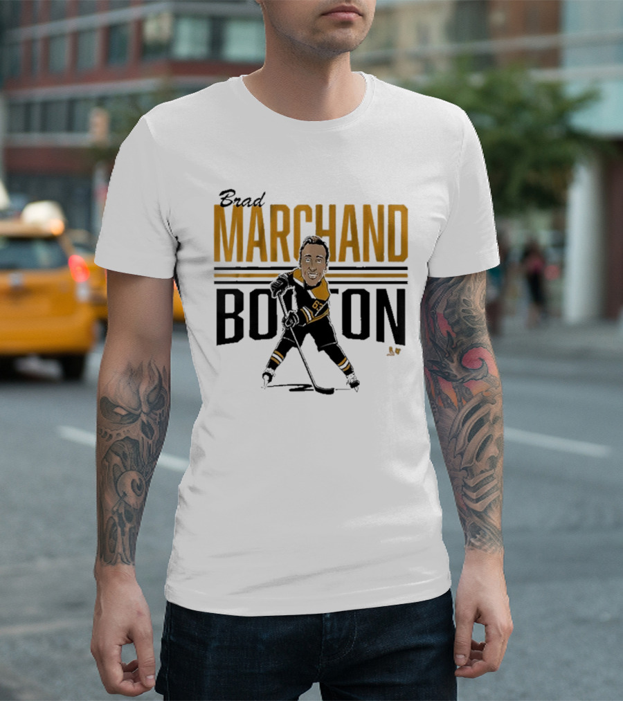 Brad Marchand Boston Center Ice Caricature T-Shirt