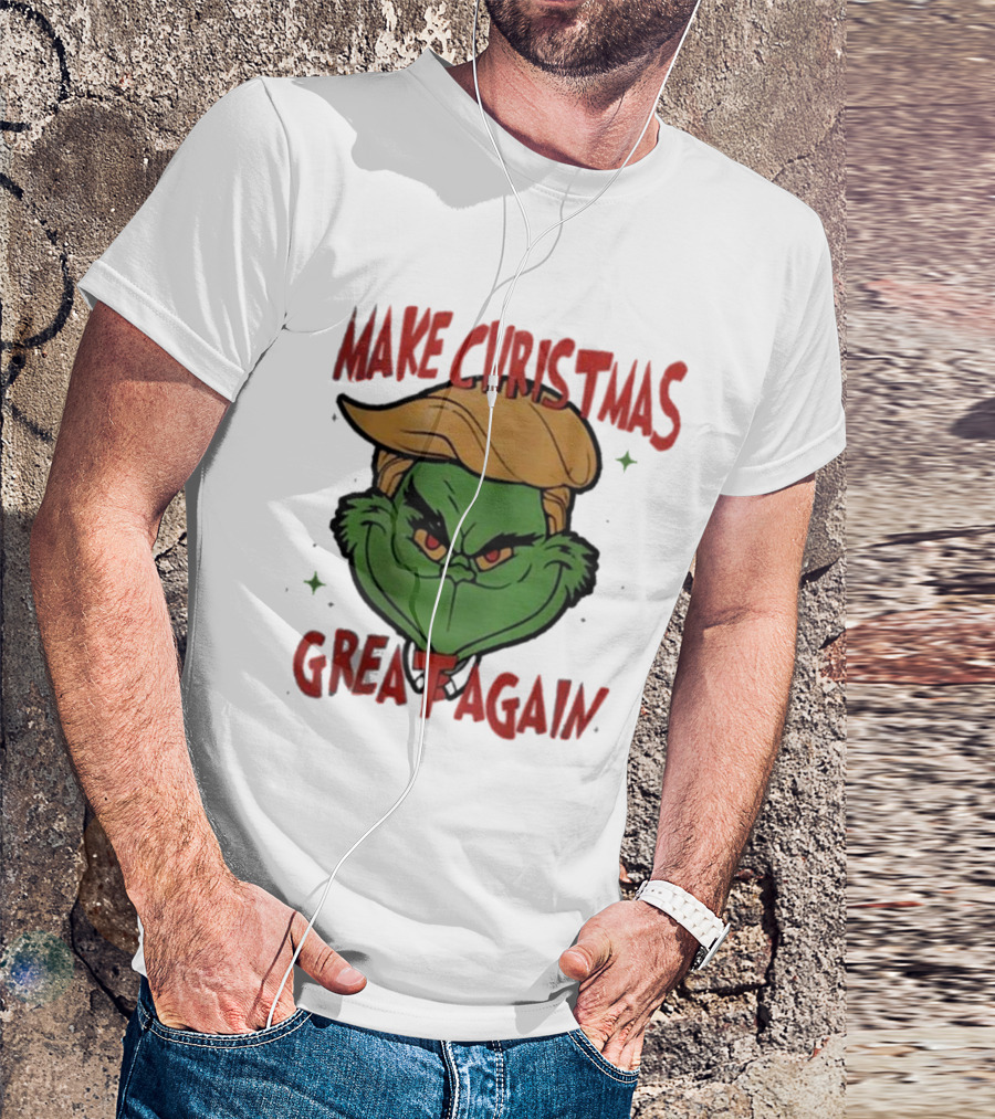 Make Christmas Great Again Trump Grinchmas Holiday Trump Grinch Face T-Shirt