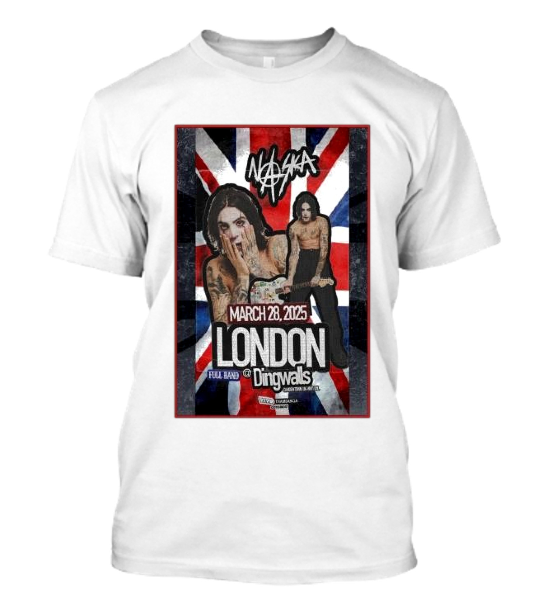 Naska March 28 2025 London Full Band Dingwalls Union Jack Collage T-Shirt