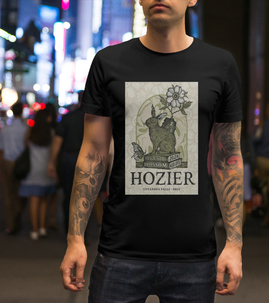 Hozier August 6 2024 Blossom Music Center Cuyahoga Falls Ohio T-Shirt