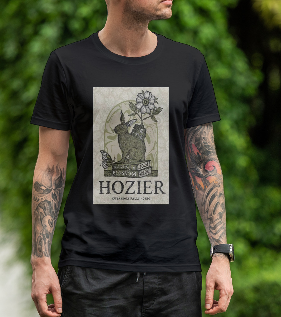 Hozier August 6 2024 Blossom Music Center Cuyahoga Falls Ohio T-Shirt
