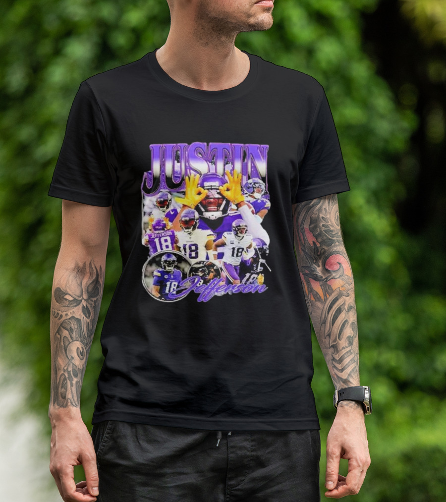Justin Jefferson Wide Receiver 18 Minnesota Vikings Football Player T-Shirt