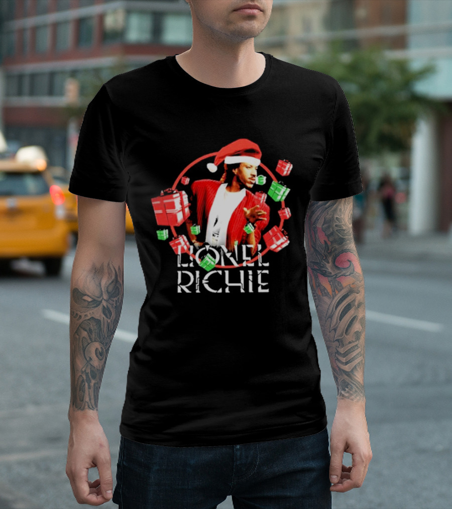 Lionel Richie Christmas Santa Hat 2024 Floating Gifts T-Shirt