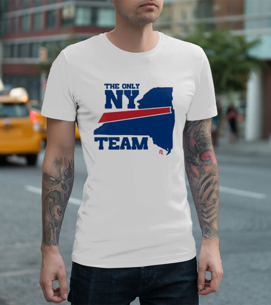 The Only NY Team New York State Silhouette Red Stripe T-Shirt