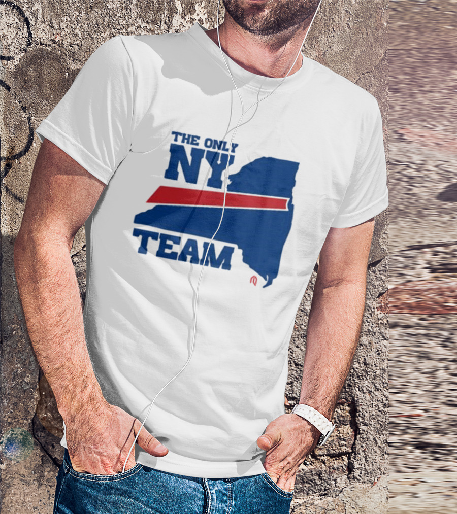 The Only NY Team New York State Silhouette Red Stripe T-Shirt