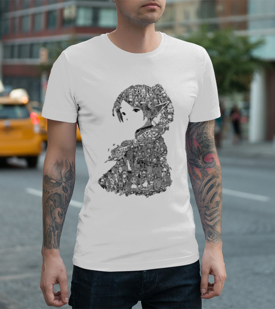Turned Ninja Frieren Manga Collage Character T-Shirt