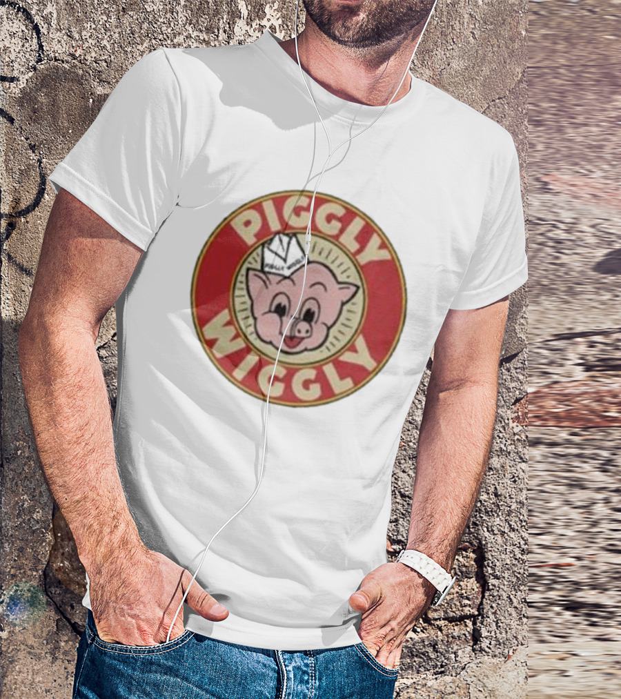Piggly Wiggly Vintage Retro Logo Iconic Pig Image T-Shirt