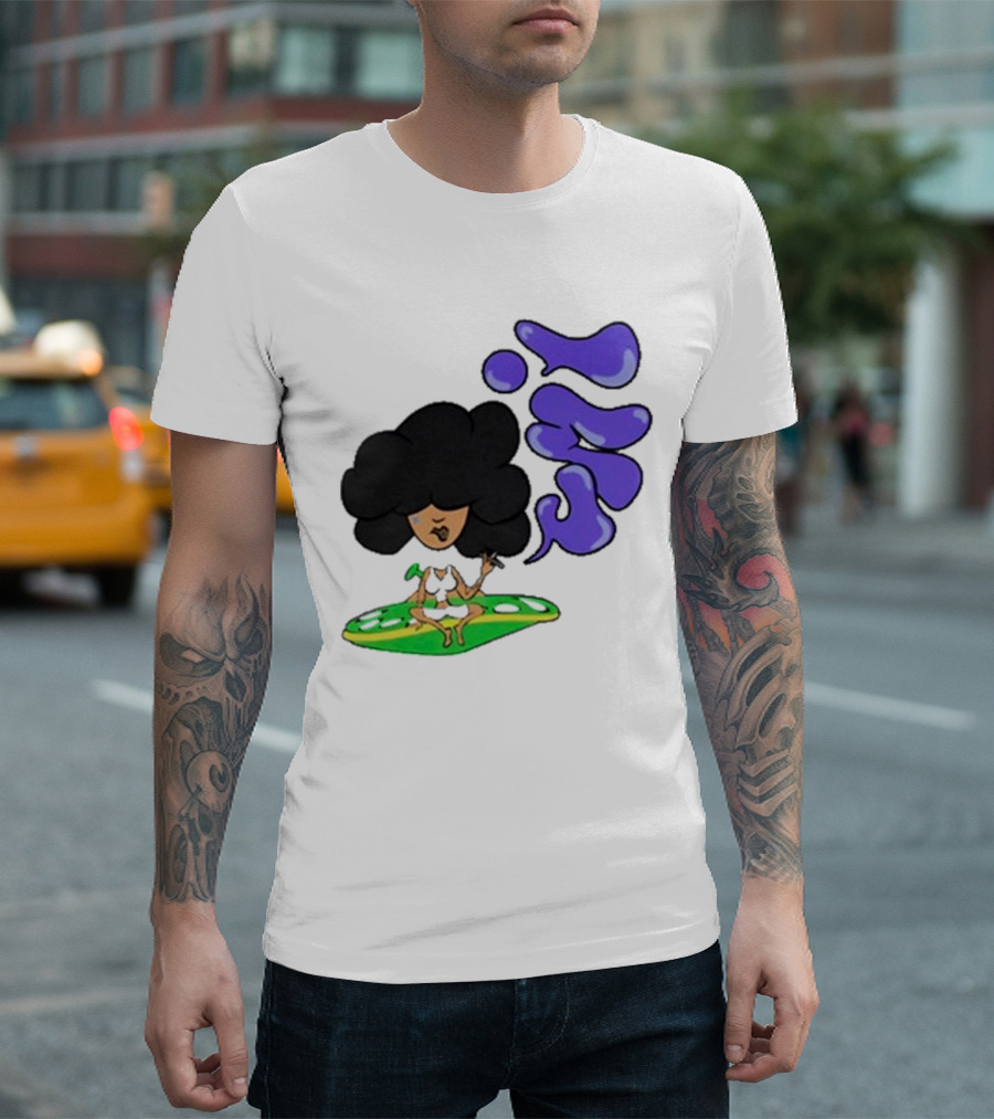 Whoisumi Umi Ufo Smoking Afro Character T-Shirt