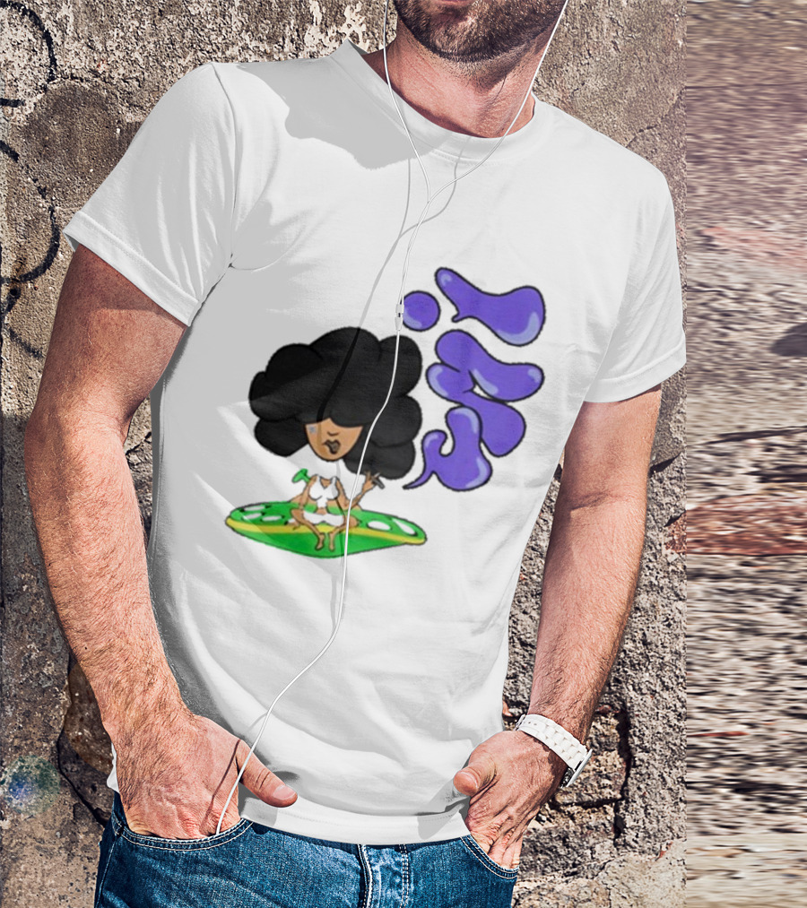 Whoisumi Umi Ufo Smoking Afro Character T-Shirt