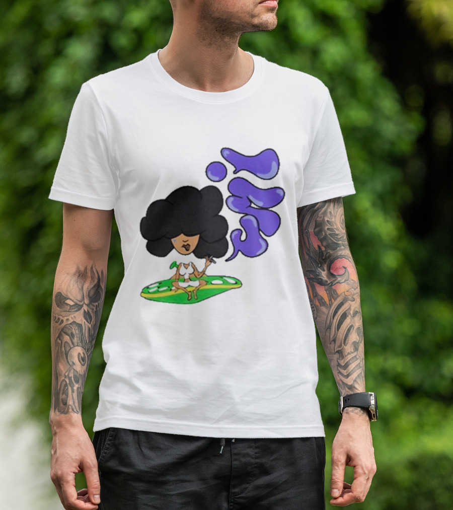 Whoisumi Umi Ufo Smoking Afro Character T-Shirt