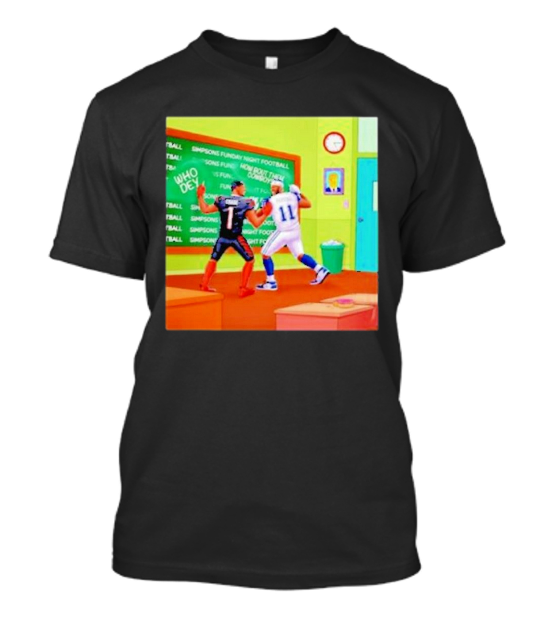 Cowboys Vs Bengals Chase Vs Parsons Simpsons Fun Day Night Football T-Shirt