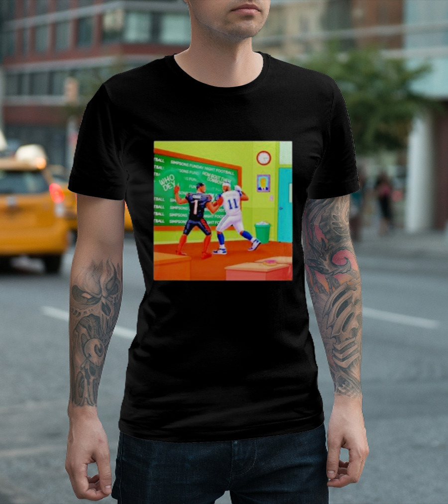 Cowboys Vs Bengals Chase Vs Parsons Simpsons Fun Day Night Football T-Shirt