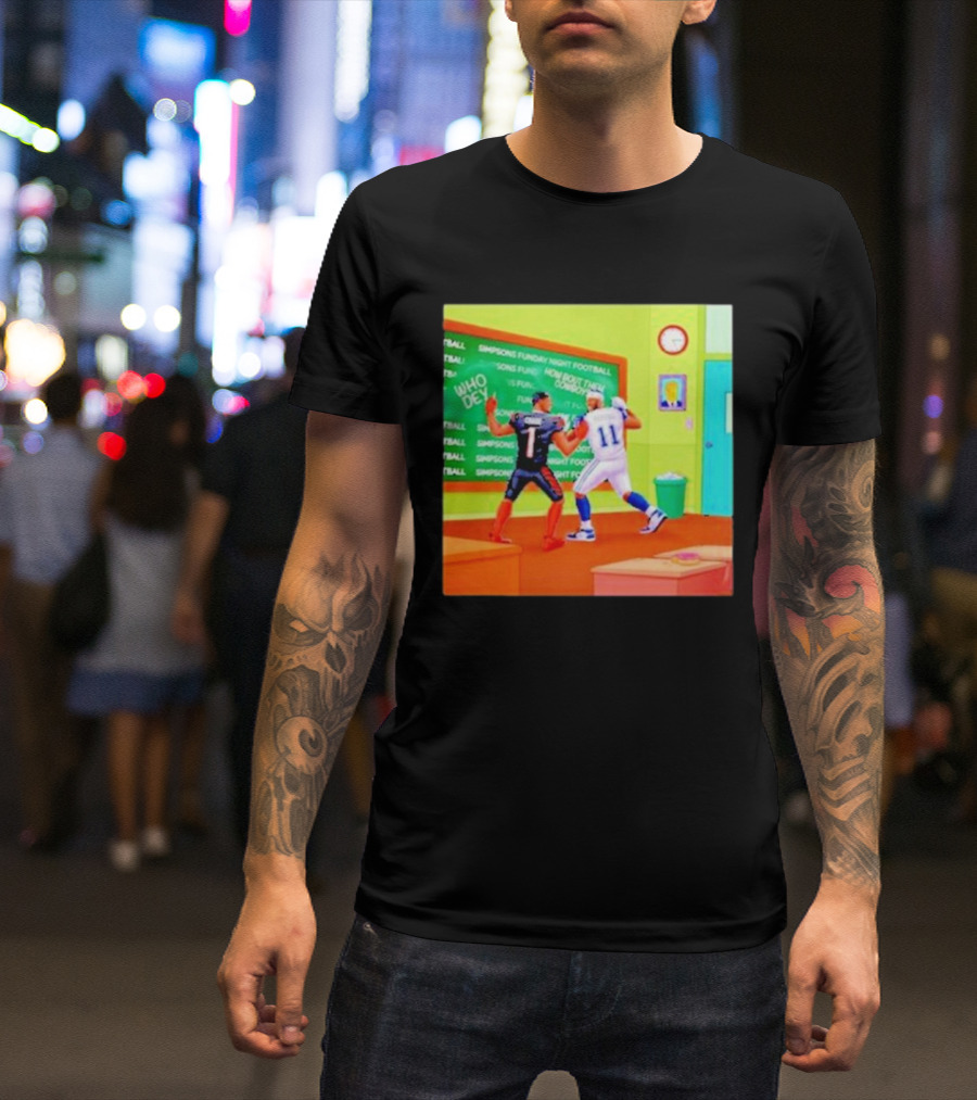Cowboys Vs Bengals Chase Vs Parsons Simpsons Fun Day Night Football T-Shirt