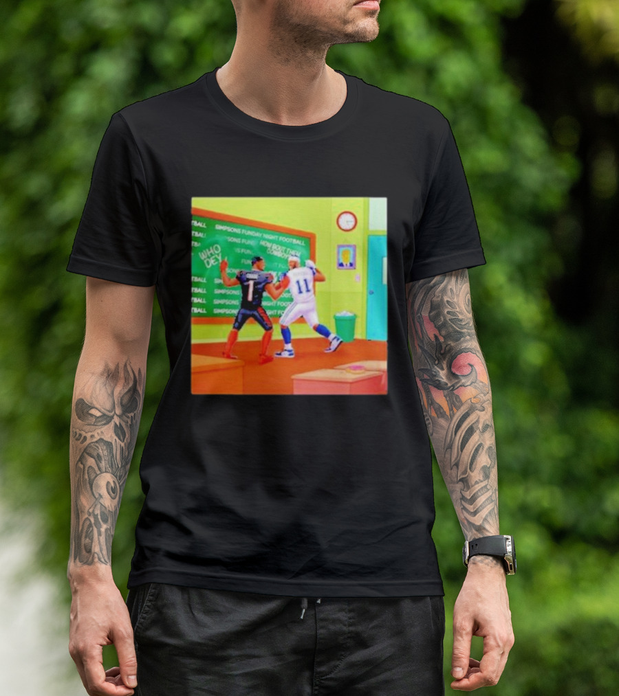 Cowboys Vs Bengals Chase Vs Parsons Simpsons Fun Day Night Football T-Shirt