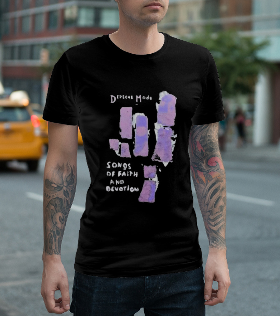 Depeche Mode Songs Of Faith And Devotion Abstract Violet Hand T-Shirt