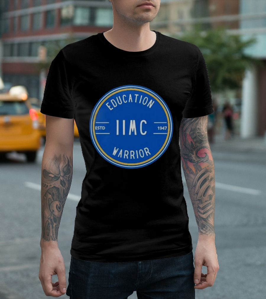 IIMC Education Warrior Estd 1947 Blue Emblem T-Shirt