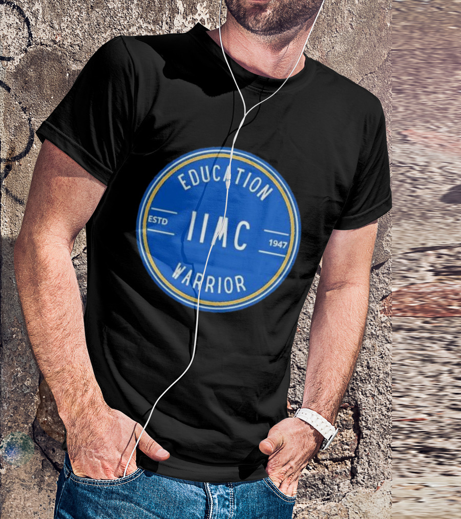IIMC Education Warrior Estd 1947 Blue Emblem T-Shirt