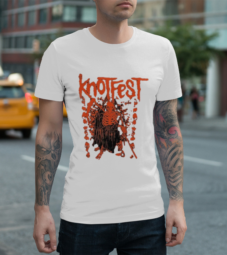 Knotfest 2024 The Keeper Grim Reaper Skeleton T-Shirt