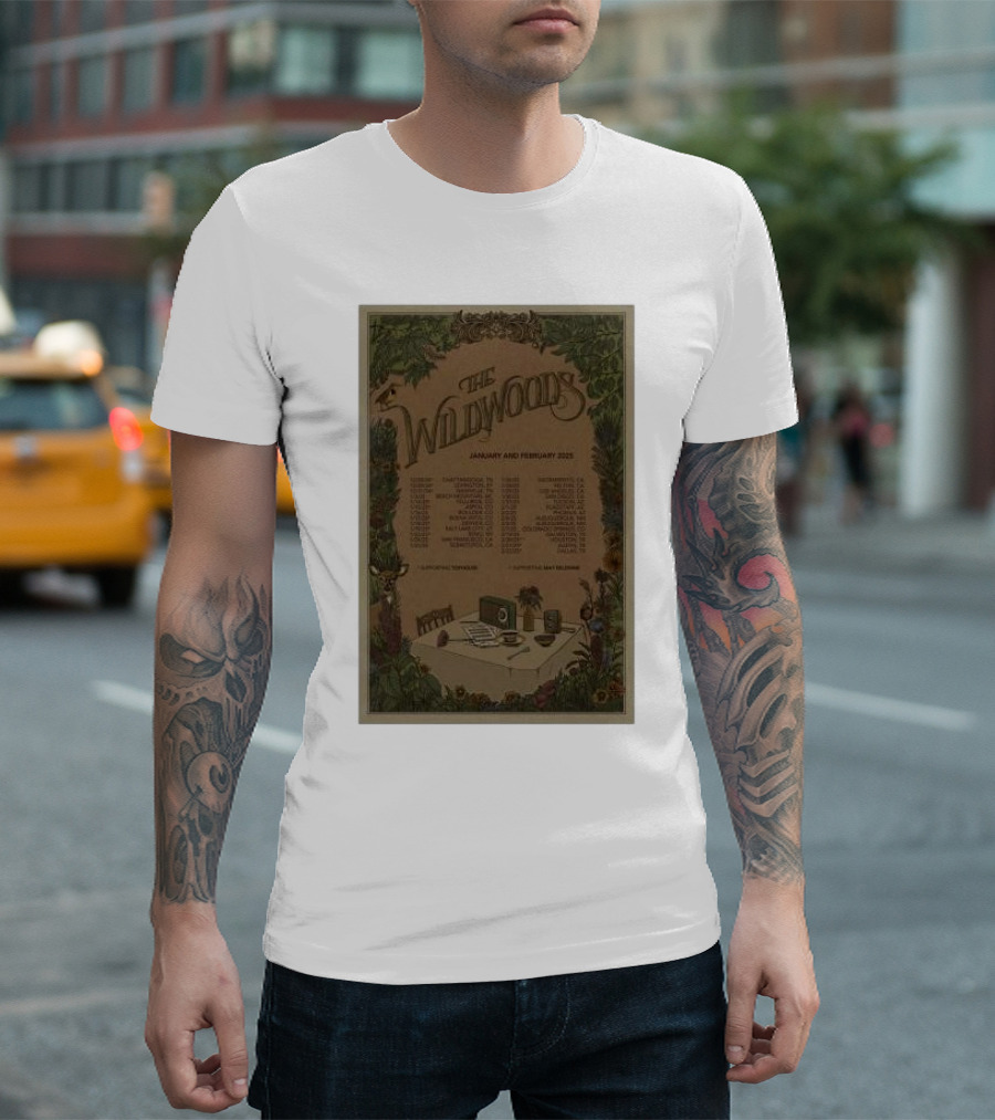 The Wildwoods Tour January And February 2025 Vintage Botanical Table Setting T-Shirt