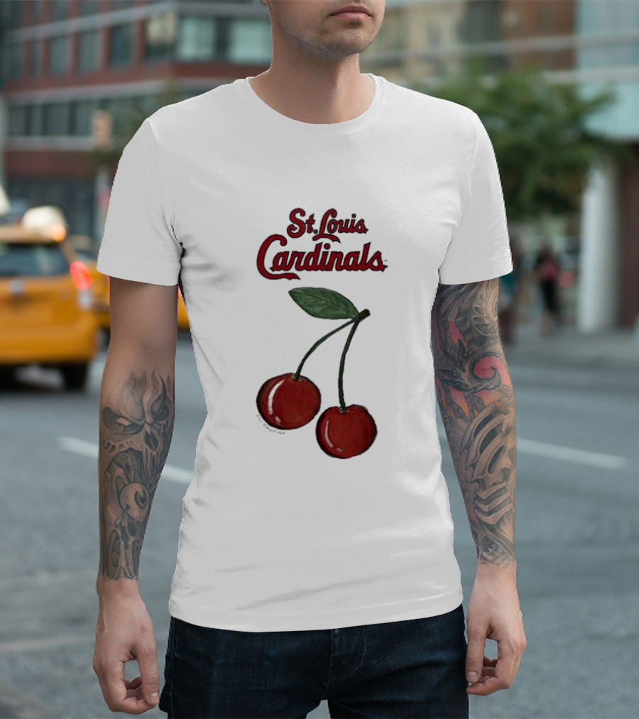 St. Louis Cardinals Cherries Baseball Team T-Shirt