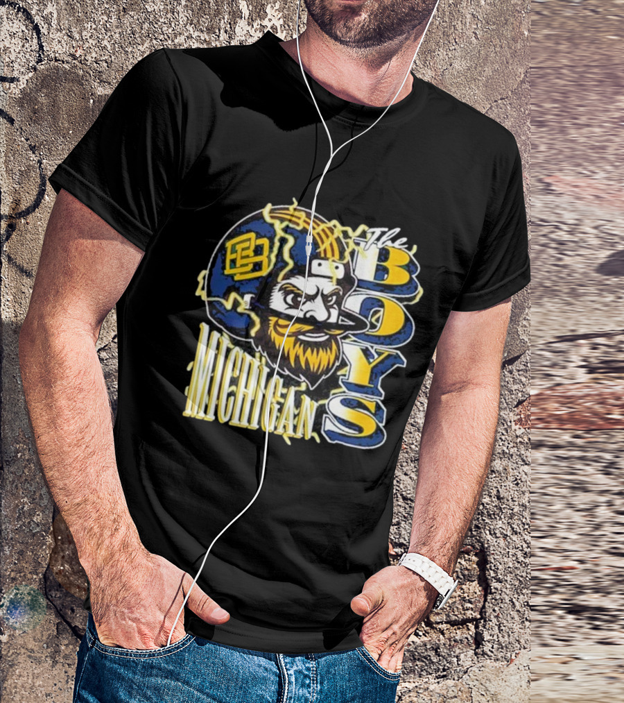 Michigan Lightning The Boys Football Helmet T-Shirt