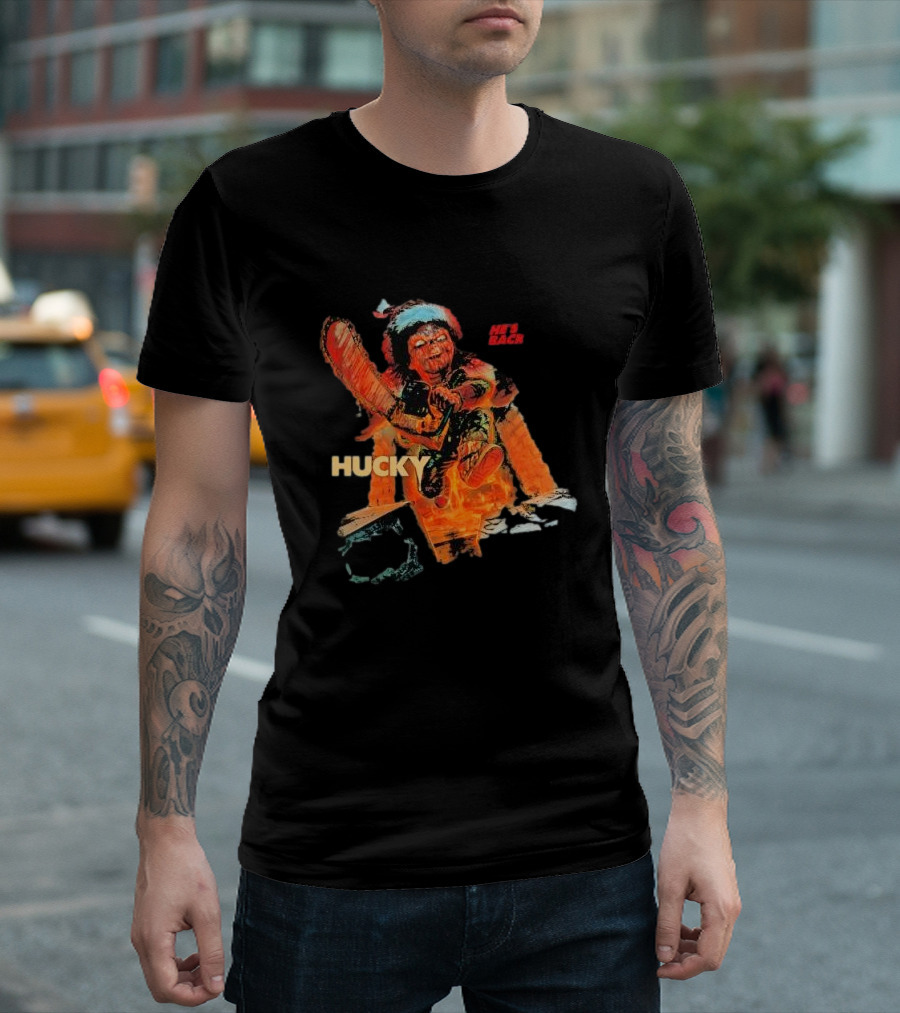 Hucky Holiday Horror He’s Back T-Shirt