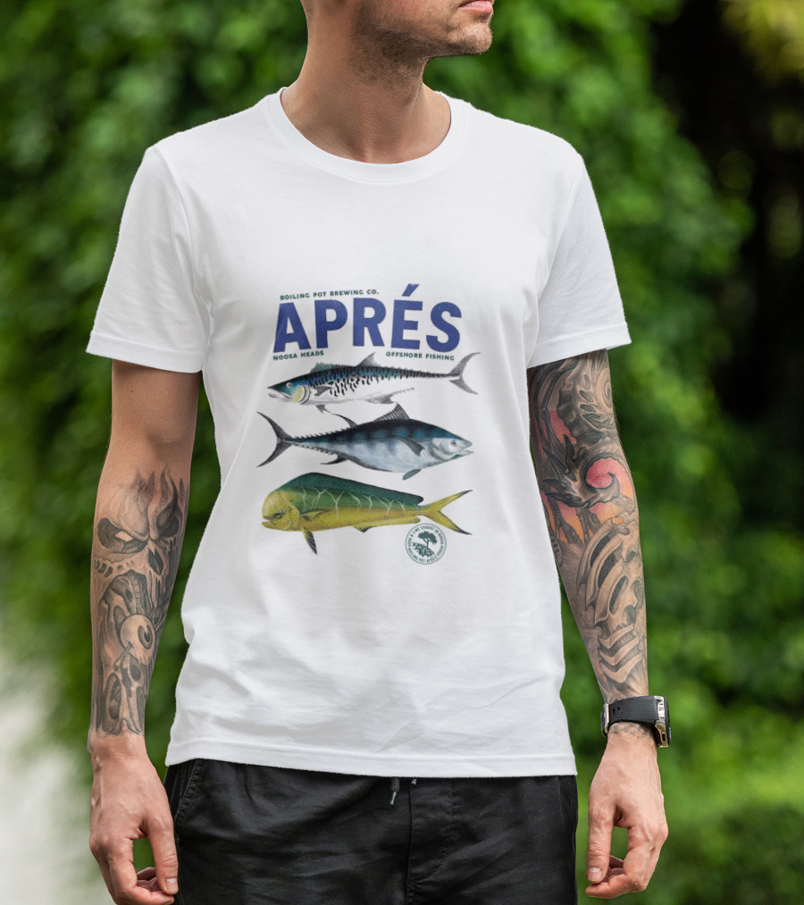 Boiling Pot Brewing Co Après Noosa Heads Offshore Fishing Fish T-Shirt