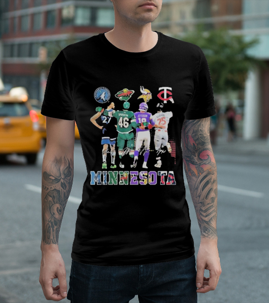Minnesota Timberwolves Wild Vikings Twins Signature T-Shirt