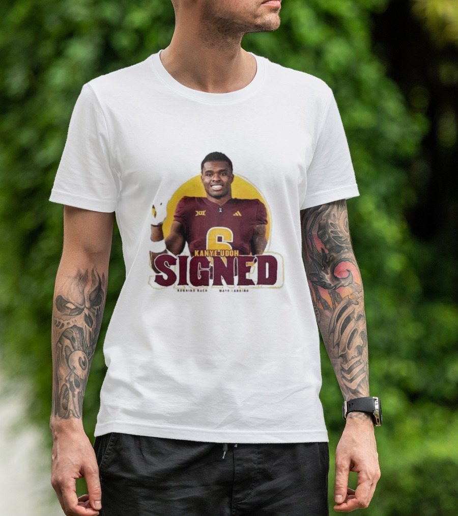 Kanye Udoh Signed Running Back Mays Landing Nj Football Player Number 6 T-Shirt