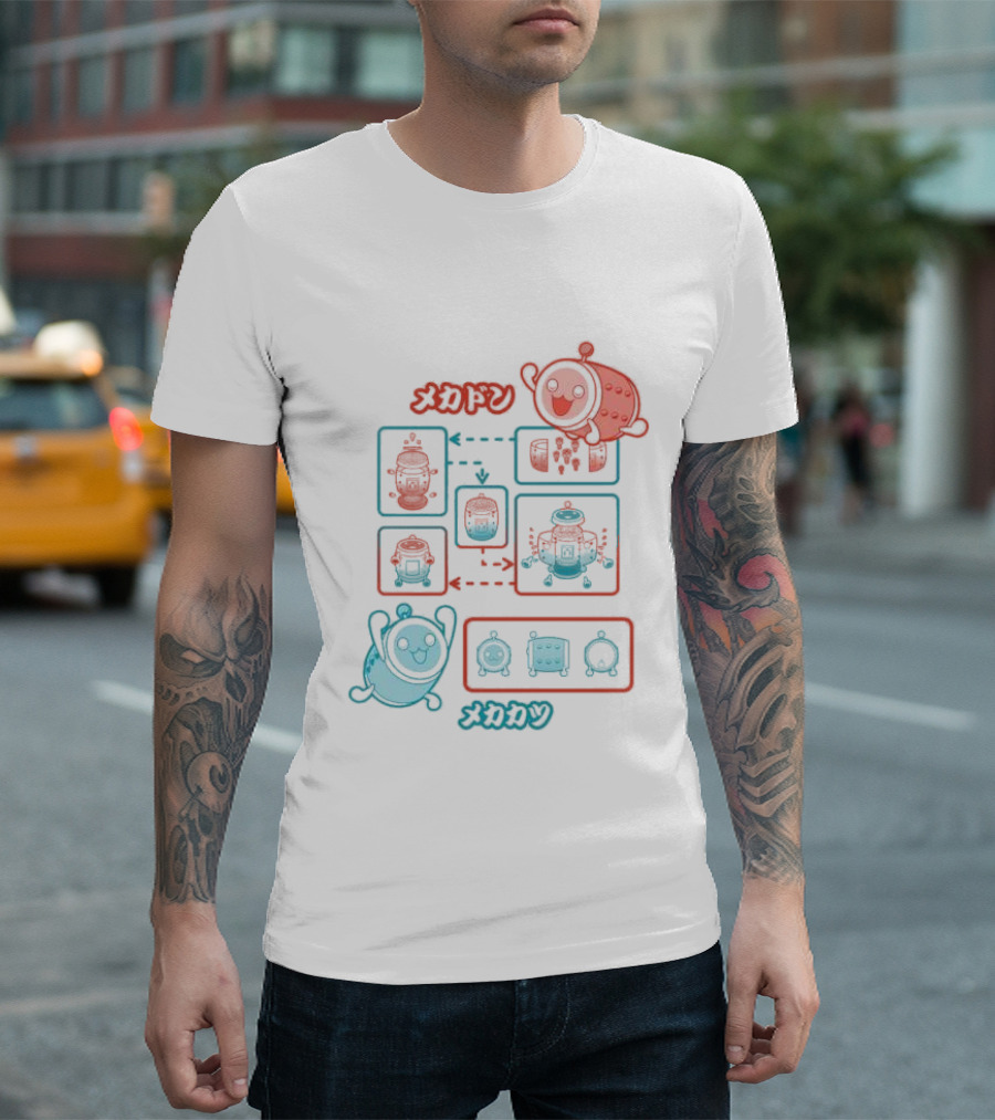Mecha Don Mecha Katsu Taiko No Tatsujin Evolution Diagram T-Shirt