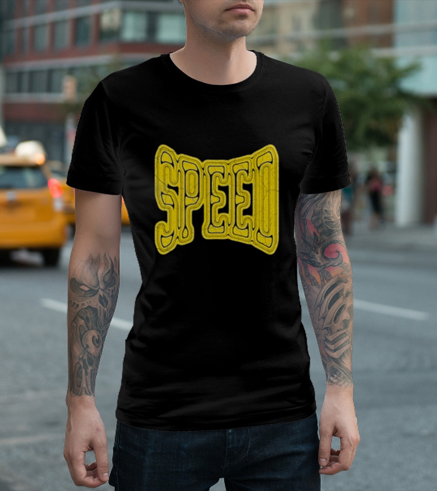 Ishowspeed Speed Gold Text Logo Bold Typography T-Shirt
