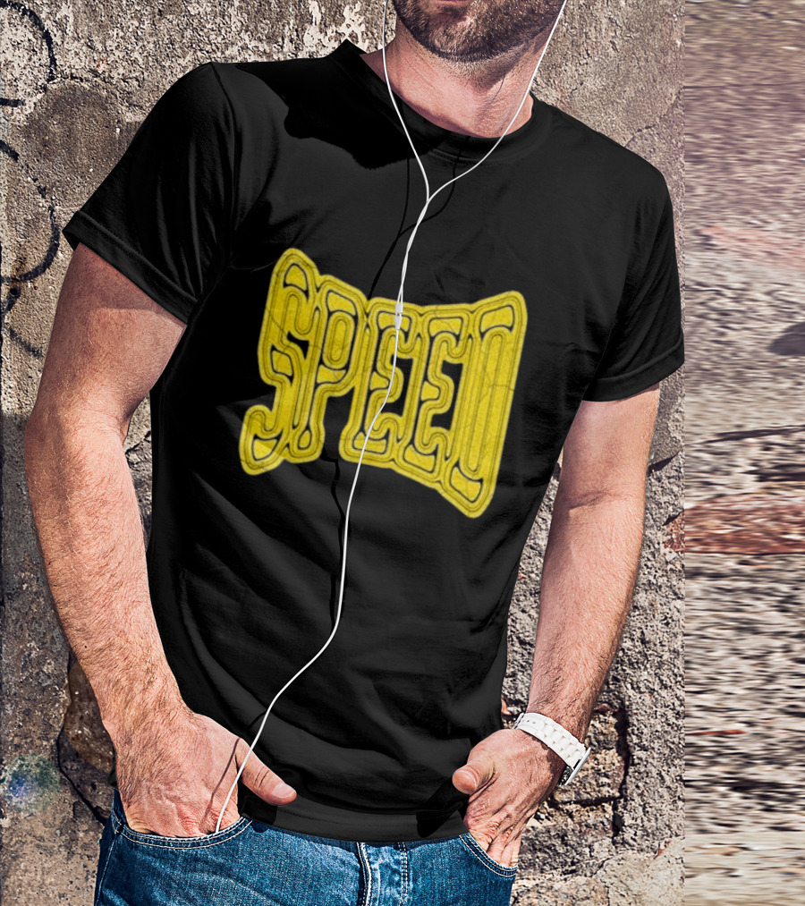 Ishowspeed Speed Gold Text Logo Bold Typography T-Shirt