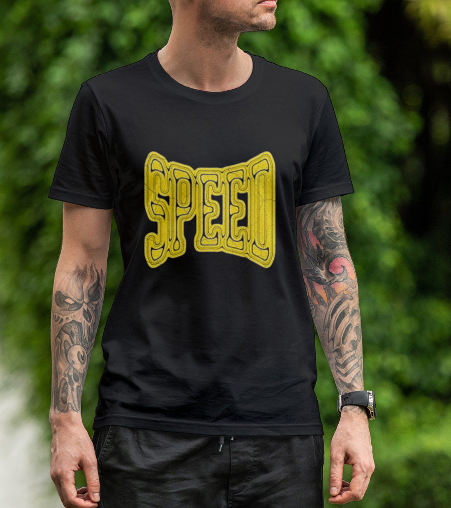 Ishowspeed Speed Gold Text Logo Bold Typography T-Shirt