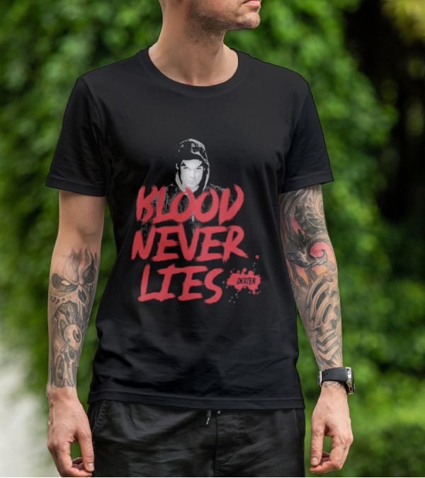 Dexter Blood Never Lies Hoodie Portrait Spatter T-Shirt