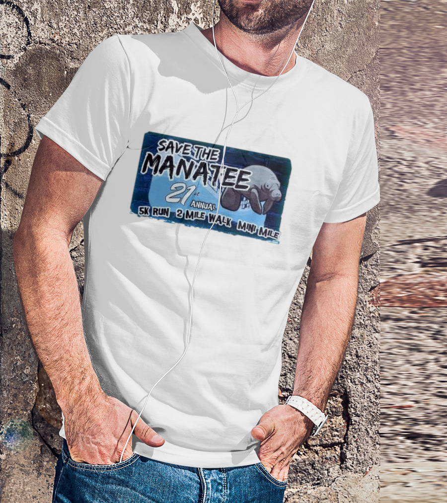 Save The Manatee 21st Annual 5K Run 2 Mile Walk Mini Mile T-Shirt