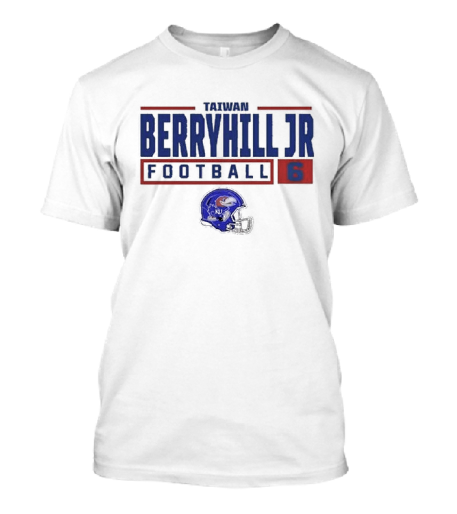Taiwan Berryhill Jr Football 6 KU Jayhawks Helmet T-Shirt