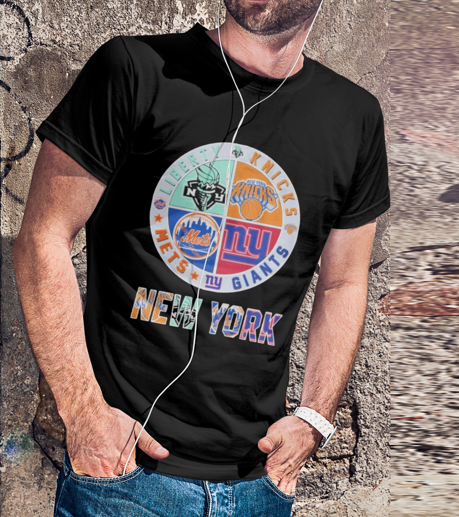 New York Liberty Knicks Mets Giants Yankees T-Shirt